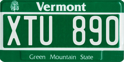 VT license plate XTU890