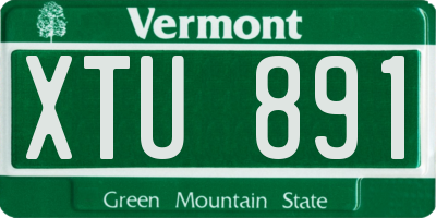 VT license plate XTU891