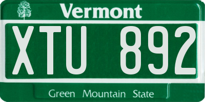 VT license plate XTU892