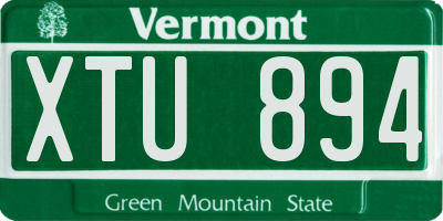 VT license plate XTU894