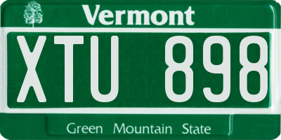 VT license plate XTU898