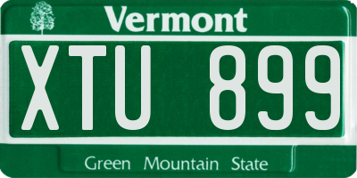 VT license plate XTU899