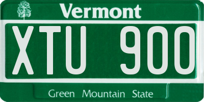 VT license plate XTU900