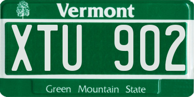 VT license plate XTU902