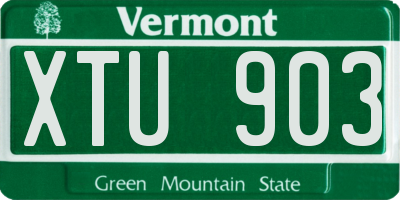 VT license plate XTU903
