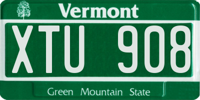 VT license plate XTU908