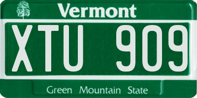 VT license plate XTU909
