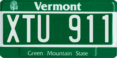 VT license plate XTU911