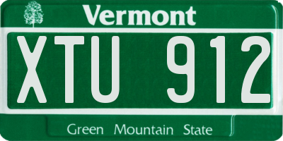 VT license plate XTU912