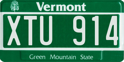 VT license plate XTU914