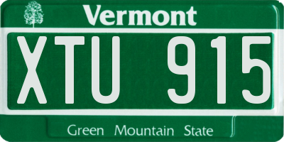VT license plate XTU915