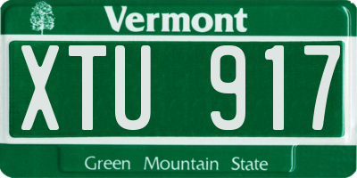 VT license plate XTU917