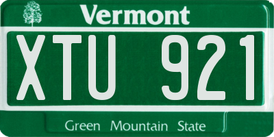 VT license plate XTU921