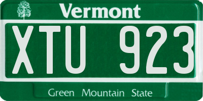 VT license plate XTU923