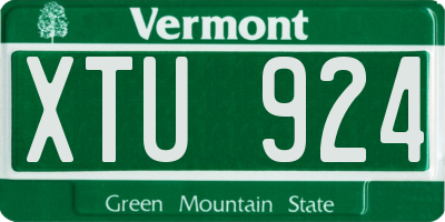 VT license plate XTU924