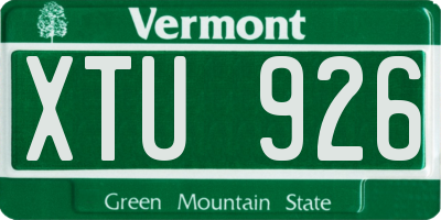VT license plate XTU926