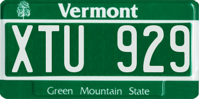 VT license plate XTU929