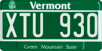 VT license plate XTU930