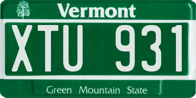 VT license plate XTU931