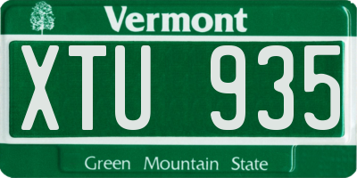 VT license plate XTU935