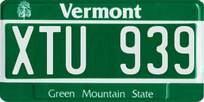 VT license plate XTU939