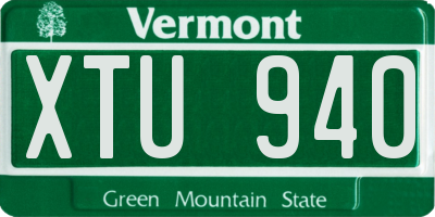 VT license plate XTU940