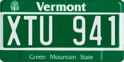 VT license plate XTU941