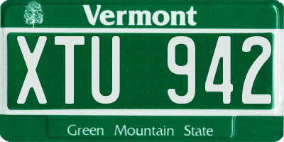 VT license plate XTU942