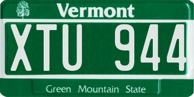 VT license plate XTU944