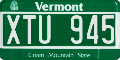 VT license plate XTU945