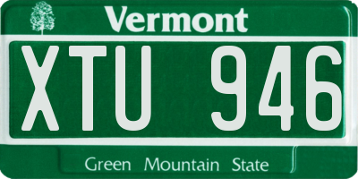 VT license plate XTU946