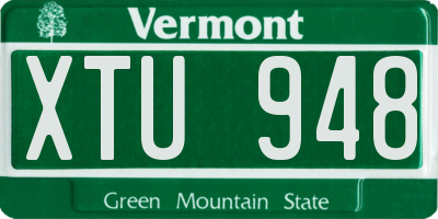 VT license plate XTU948