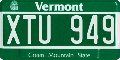 VT license plate XTU949