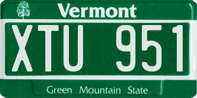 VT license plate XTU951