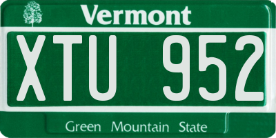 VT license plate XTU952