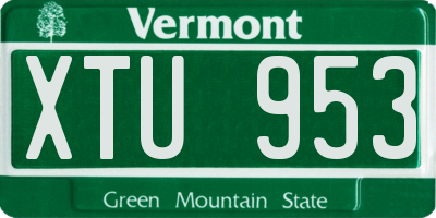 VT license plate XTU953