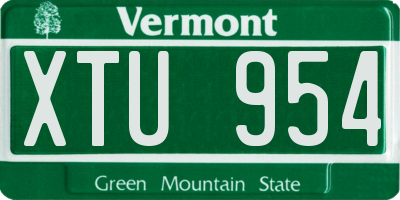 VT license plate XTU954
