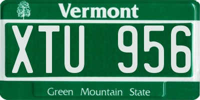 VT license plate XTU956