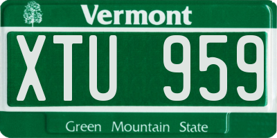 VT license plate XTU959