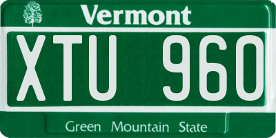 VT license plate XTU960