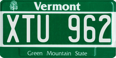 VT license plate XTU962