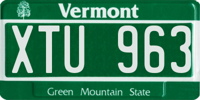 VT license plate XTU963