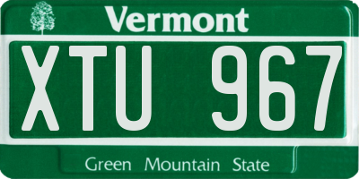 VT license plate XTU967