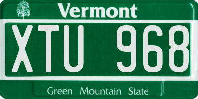 VT license plate XTU968