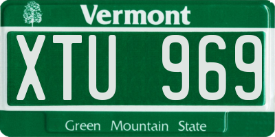 VT license plate XTU969