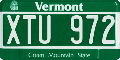 VT license plate XTU972