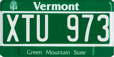 VT license plate XTU973