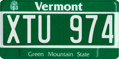 VT license plate XTU974