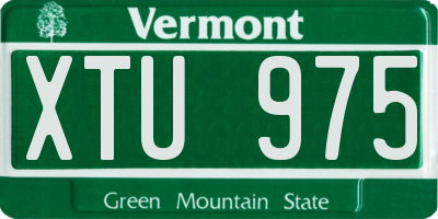 VT license plate XTU975
