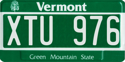 VT license plate XTU976